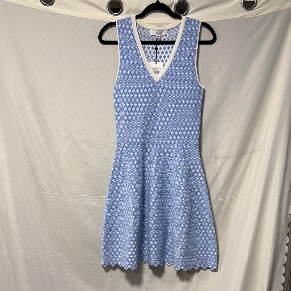 NWT John + Jenn Blue/White Flared Dress Size Medium